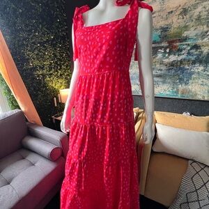 Red Polka Dot Sleeveless Dress